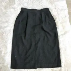 昭和レトロダークグレー タイトスカート 美品9号日本製✨ポケット2つ