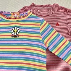 【2点セット】ボーダーロンパース　80cm　バースデイ　GAP 美品　長袖