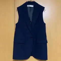 ZARA ザラ　オーバーサイズ ベスト ジレ ネイビー