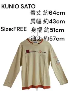 KUNIO SATO ベージュ Tシャツ サイズFREE