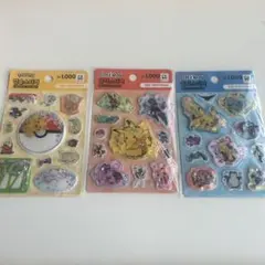 ポケモン ウォーターシール 3枚セット 韓国　DAISO