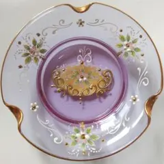 イタリア ベネチアングラス 灰皿　アッシュトレイ　飾り皿　ゴージャス　インテリア