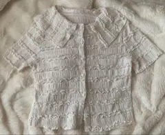 フリル　レース　トップス　韓国