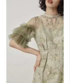 【niana】スパンコール刺繍レースドレス 結婚式ドレス