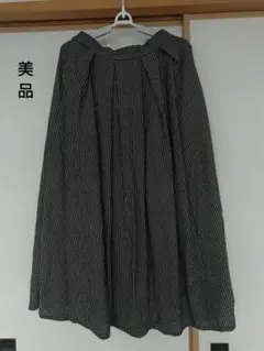 未着用　チェック柄ロングフレアスカート　F