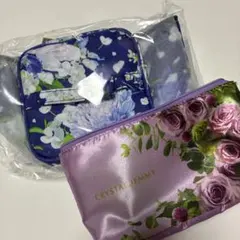 新品　CRYSTAL JEMMY 花柄　バニティポーチ ポーチ　2点セットのサムネイル