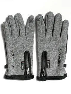 ●【未使用】Mサイズ 手袋 防寒 滑り止め 起毛 防水 スマホ対応 グレー