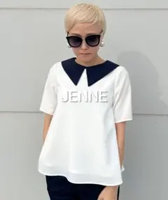 【美品】JENNE 付け襟 バイカラーブラウスのサムネイル