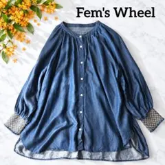 デニムシャツ ブラウス テンセル スモッキング 刺繍 Fem's Wheel