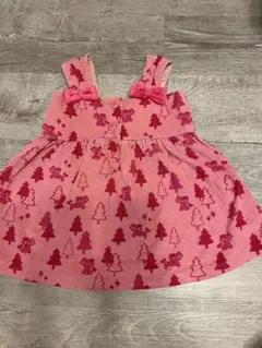 ニットプランナー　ピンク ツリー ねこ柄 ジャンパースカート　90 KP