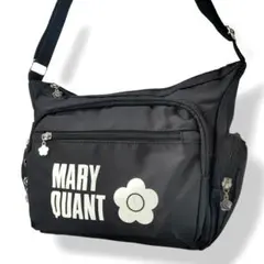 マリークワント　ナイロン　6ポケット　ショルダーバッグ　黒