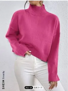 ★値下げ★ピンク クロップド丈ニット