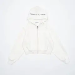 Smyeon レース付きコンパクトジップフーディーホワイト - メルカリ