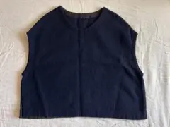 【nest Robe】 ネイビー ベスト 100%ウール