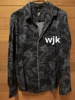 wjk ボタニカル柄 ネイビー フックシャツ Mのサムネイル
