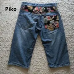 Piko デニムハーフパンツ　和柄　Mサイズのサムネイル