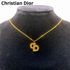 人気✨ Dior ネックレス CD ロゴ ラインストーン 希少 刻印 2143