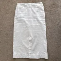【ユニクロ U】デニムペンシルロングスカート オフホワイト