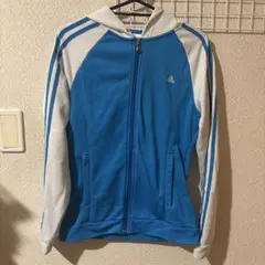 adidas ジップアップパーカー ブルー ホワイトのサムネイル