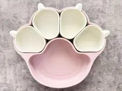 肉球 シリコンプレート 食器 ベビー用 吸盤付き ピンクのサムネイル