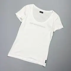 エンポリオアルマーニ Tシャツ ロゴ ビジュー 白 サイズM*PD2079
