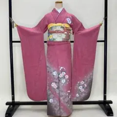 振袖フルセット ピンク 成人式 草履バック付 裄66.5cm S-149