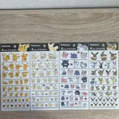 【正規品/カミオジャパン】ポケモン　4サイズステッカー　4種セット