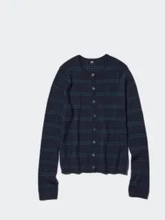 新品タグ付きUNIQLOメリノリブクルーネックショートカーディガンXL