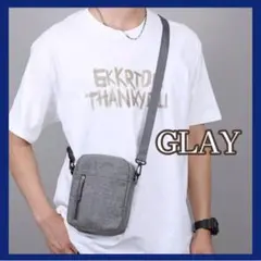 軽量 ナイロン ミニショルダーバッグ サコッシュ 多機能 グレー