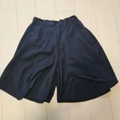 【BEAMSBOY】ネイビーキュロットパンツ ボタン付きウエスト