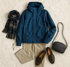 ビームスハート マウンテンパーカー ブルー L シンプル