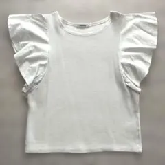 値下げ！フリル袖 ホワイト Tシャツ、カットソー