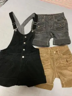 コーデュロイオーバーオール・ショートパンツ   3着セット