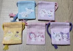 サンリオ　ちいかわ　ノベルティ　巾着　5種コンプリート