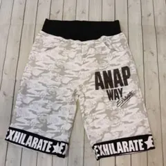 ANAP キッズ 130㌢ ハーフパンツ 迷彩柄 ウエストゴム 白 匿名配送