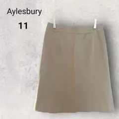 アリスバーリー ミディ丈台形スカート 11 ライトベージュ オフィス シンプル