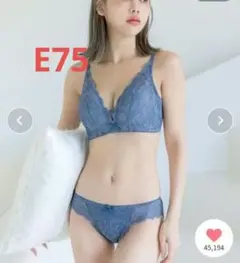 新品未使用タグ付きグレイッシュブルー レース ブラジャーショーツセット