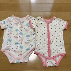 80cm 半袖　肌着　ロンパース2点セット