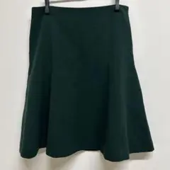 美品ダークグリーン フレアスカート S ひざ丈　秋冬　通勤　きれいめ　AMIW