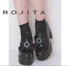 ROJITA ビジューリボンローファー　ブラック　ロジータ