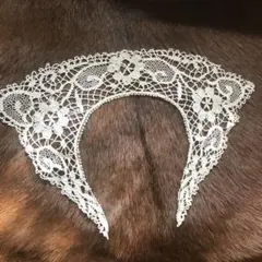 アンティーク　つけ襟 花柄刺繍