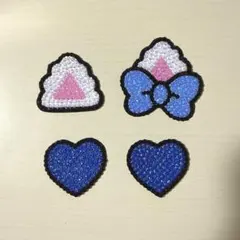 うちわデコ パーツ 猫耳 青/ブルー