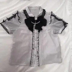 LIZLISA レーススラッシュスリーブブラウス ピンク×ブラックのサムネイル