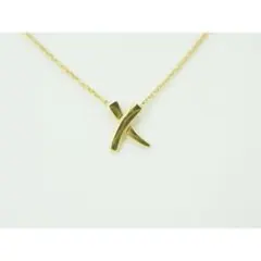 ティファニー パロマピカソ ラブ＆キス　ネックレス K18YG クロスモチーフ