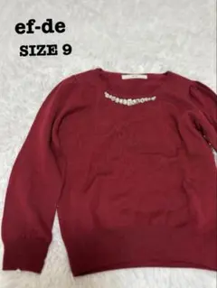 ef-de ビジュー付ニット セーター サイズ9（M相当） レッド系[136]