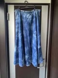 Niko and... デニムブルー タイダイ柄 ロングスカート