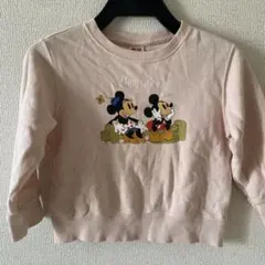 ミッキー ミニー プリント トレーナー ピンク