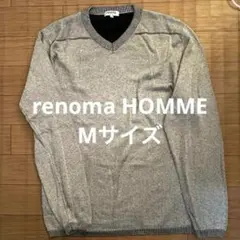 renoma HOMME Vネック ニット セーター Mサイズ　着用数回　グレー