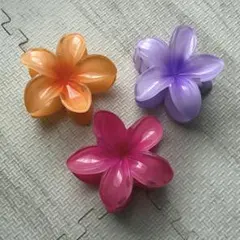 ハイビスカス プルメリア ヘアクリップ ３個セット