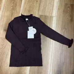 après les cours 花柄 リブニット 100cm ブラウン